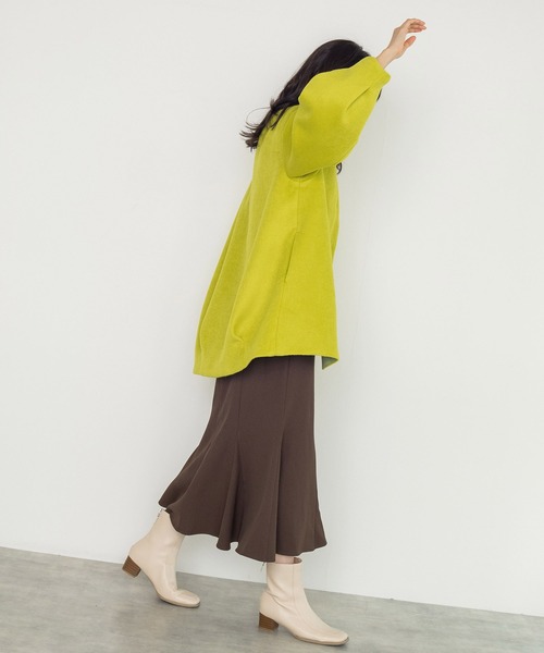 w closet（ダブルクローゼット）の「【新色追加】Vネックショートコート（ノーカラージャケット・レディース・ミント/モカ/キナリ/ライム・FREE）」の8枚目の写真