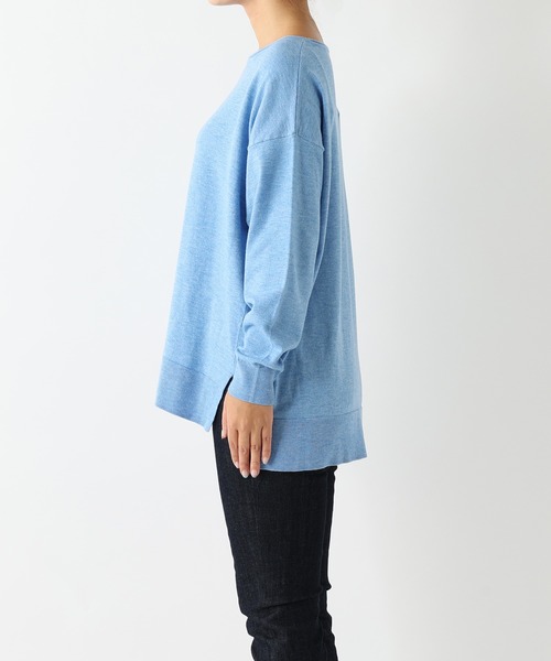 RIVE DROITE(リヴドロワ)の「自然な抜け感を演出 ハイゲージスリットワイドニット(ニット/セーター・レディース・ライトグレー/オフホワイト/サックスブルー・FREE)」の15枚目の写真