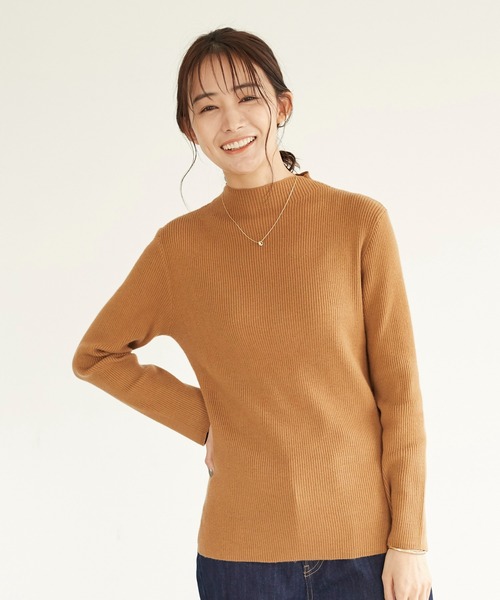 CRAFT STANDARD BOUTIQUE(クラフトスタンダードブティック)の「ハイネックリブニットプルオーバー *(ニット/セーター・レディース・ブラック/アイボリー/キャメル/ダークブラウン・M/L)」の4枚目の写真
