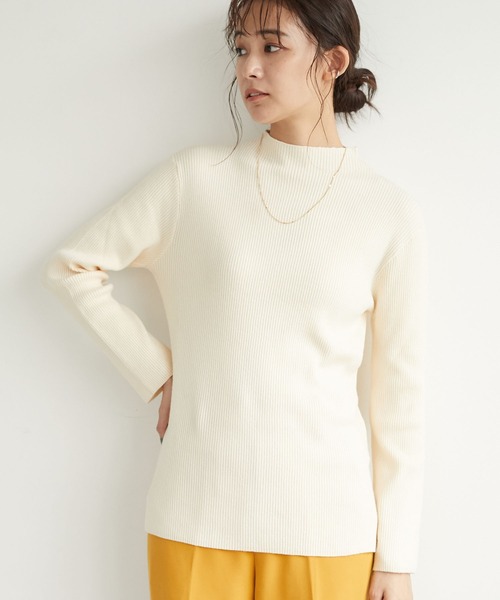 CRAFT STANDARD BOUTIQUE(クラフトスタンダードブティック)の「ハイネックリブニットプルオーバー *(ニット/セーター・レディース・ブラック/アイボリー/キャメル/ダークブラウン・M/L)」の2枚目の写真