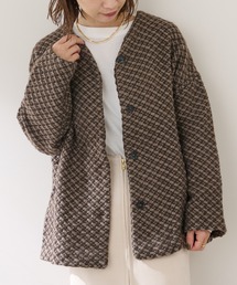 John branigan | 【JOHN BRANIGAN】チェックショートコート(ノーカラーコート)