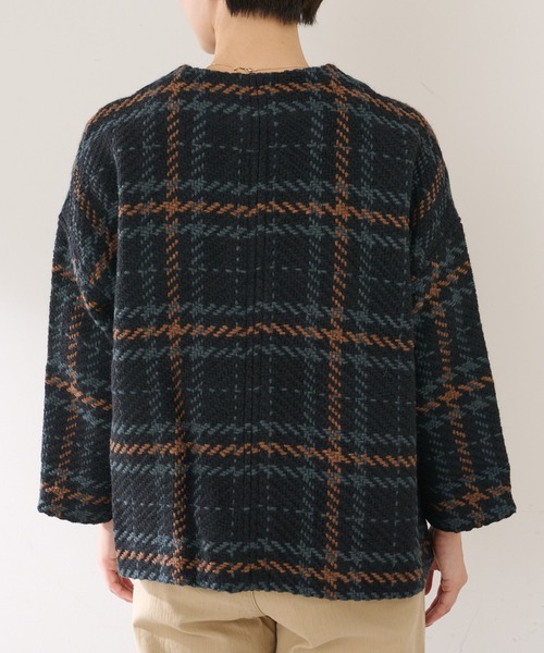 John branigan(ジョンブラニガン)の「【JOHN BRANIGAN】チェックショートコート(ノーカラーコート・レディース・ブラウン/ブラック・FREE)」の22枚目の写真