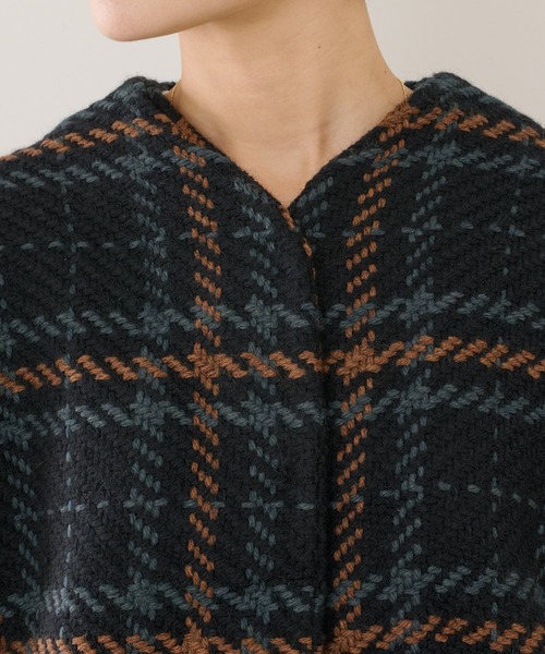 John branigan(ジョンブラニガン)の「【JOHN BRANIGAN】チェックショートコート(ノーカラーコート・レディース・ブラウン/ブラック・FREE)」の21枚目の写真