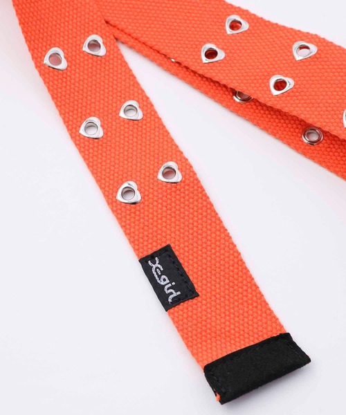 X-girl(エックスガール)の「HEART EYELET BELT(ベルト・レディース・ブラック/オレンジ/ブルー・ONE SIZE)」の8枚目の写真