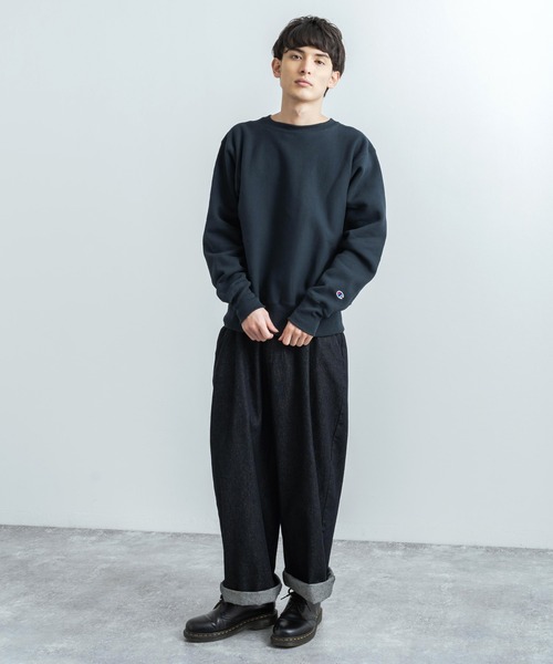 Champion（チャンピオン）の「Champion チャンピオン USA赤タグ リバースウィーブクルーネックスウェットシャツトレーナー C5-U001（スウェット・メンズ・ブラック/ネイビー/グレー/オートミール・M/L/XL）」の6枚目の写真