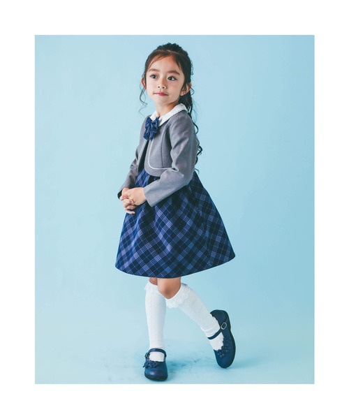 BeBe（ベベ）の「BeBe/フォーマルジャケット＋リボン付きチェックワンピース(110~130cm)（ドレス・キッズ・ブルー系その他・110/120/130）」の7枚目の写真