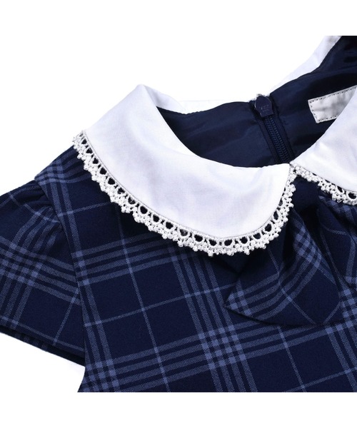 BeBe（ベベ）の「BeBe/フォーマルジャケット＋リボン付きチェックワンピース(110~130cm)（ドレス・キッズ・ブルー系その他・110/120/130）」の2枚目の写真