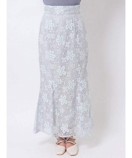 dazzlin（ダズリン）の「ハイウエストレースマーメイドスカート（スカート・レディース・オフホワイト/ブルー/ブラウン・SMALL/MEDIUM）」の17枚目の写真