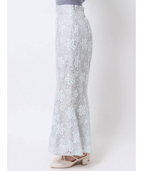 dazzlin（ダズリン）の「ハイウエストレースマーメイドスカート（スカート・レディース・オフホワイト/ブルー/ブラウン・SMALL/MEDIUM）」の18枚目の写真