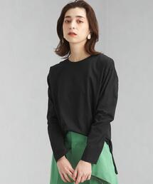 green label relaxing（グリーンレーベルリラクシング）の「袖 スリット ロングスリーブ プルオーバー カットソー ボーダー（Tシャツ/カットソー）」