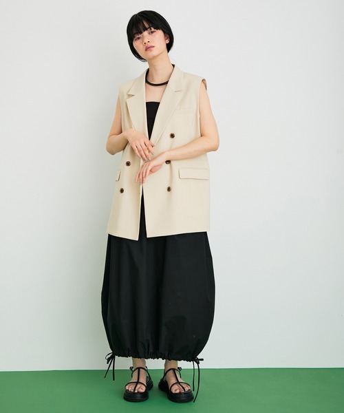 ADAM ET ROPE'（アダムエロペ）の「ルーズフィットジレ（テーラードジャケット・レディース・ベージュ系その他/グレー・FREE）」の6枚目の写真