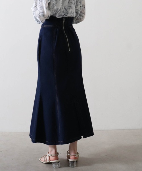 Cheek（チーク）の「【入荷禁止】【サイズ展開あり】デニムマーメイドスカート（デニムスカート・レディース・ネイビー/ダークブルー・MEDIUM/SMALL）」の11枚目の写真