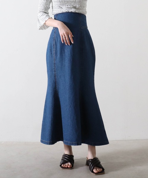 Cheek（チーク）の「【入荷禁止】【サイズ展開あり】デニムマーメイドスカート（デニムスカート・レディース・ネイビー/ダークブルー・MEDIUM/SMALL）」の16枚目の写真