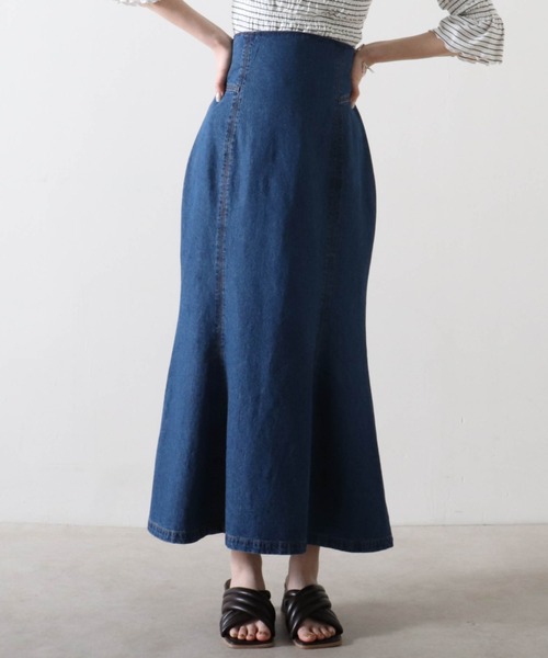 Cheek（チーク）の「【入荷禁止】【サイズ展開あり】デニムマーメイドスカート（デニムスカート・レディース・ネイビー/ダークブルー・MEDIUM/SMALL）」の15枚目の写真