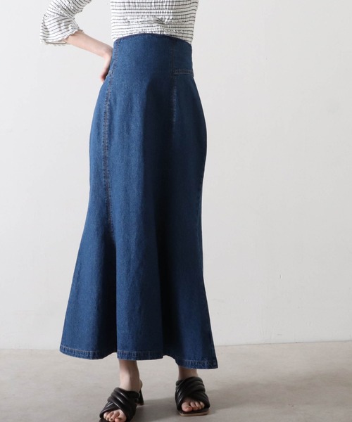 Cheek（チーク）の「【入荷禁止】【サイズ展開あり】デニムマーメイドスカート（デニムスカート・レディース・ネイビー/ダークブルー・MEDIUM/SMALL）」の17枚目の写真