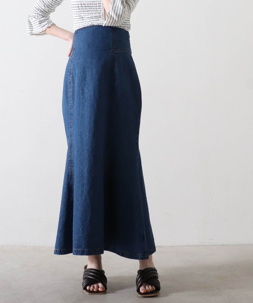 Cheek（チーク）の「【入荷禁止】【サイズ展開あり】デニムマーメイドスカート（デニムスカート・レディース・ネイビー/ダークブルー・MEDIUM/SMALL）」の18枚目の写真