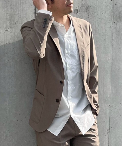 COMME CA ISM(コムサイズム)の「【セットアップ対応】ウォッシャブル ジャケット(スーツジャケット・メンズ・ベージュ/カーキ/ネイビー・SMALL/LARGE/MEDIUM/X-LARGE)」の2枚目の写真