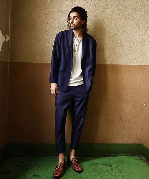 RATTLE TRAP（ラトルトラップ）の「【セットアップ対応】ショールカラーテックデニムジャケット（デニムジャケット・メンズ・ネイビー/サックスブルー・S/M/L）」の6枚目の写真