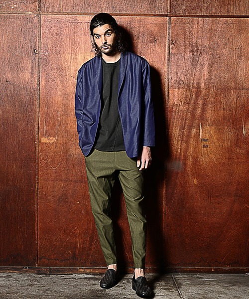 RATTLE TRAP（ラトルトラップ）の「【セットアップ対応】ショールカラーテックデニムジャケット（デニムジャケット・メンズ・ネイビー/サックスブルー・S/M/L）」の12枚目の写真