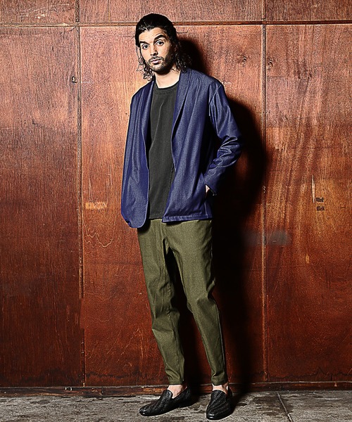 RATTLE TRAP（ラトルトラップ）の「【セットアップ対応】ショールカラーテックデニムジャケット（デニムジャケット・メンズ・ネイビー/サックスブルー・S/M/L）」の15枚目の写真