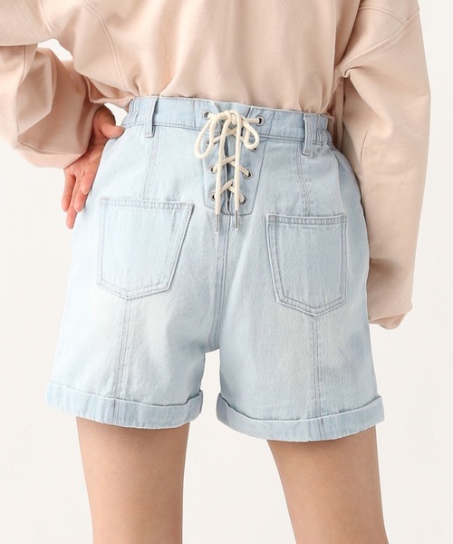 repipi armario（レピピ アルマリオ）の「バックレースアップショートパンツ（デニムパンツ・キッズ・ブルー系その他/ホワイト系その他/ブラック系その他/ブルー・MEDIUM/LARGE/SMALL）」の4枚目の写真