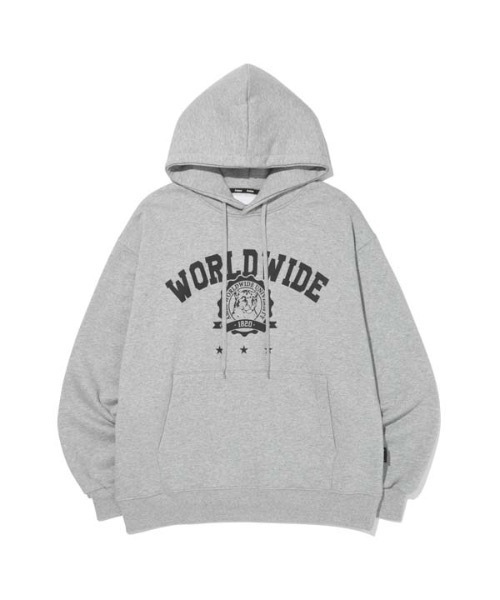 AMESWORLDWIDE（アメスワールドワイド）の「【AMESWORLDWIDE 】ワールドワイド ユニバーシティフーディ / WORLDWIDE UNIVERSITY HOODIE（パーカー・レディース・グレー/アイボリー/グリーン・MEDIUM/LARGE）」の12枚目の写真