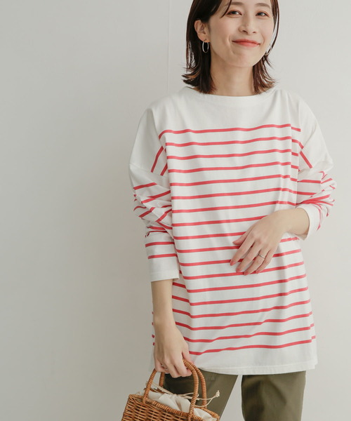 URBAN RESEARCH DOORS（アーバンリサーチドアーズ）の「パネルボーダーボートネックカットソー（Tシャツ/カットソー・レディース・ネイビー/ピンク/グリーン/ロイヤルブルー・1）」の4枚目の写真