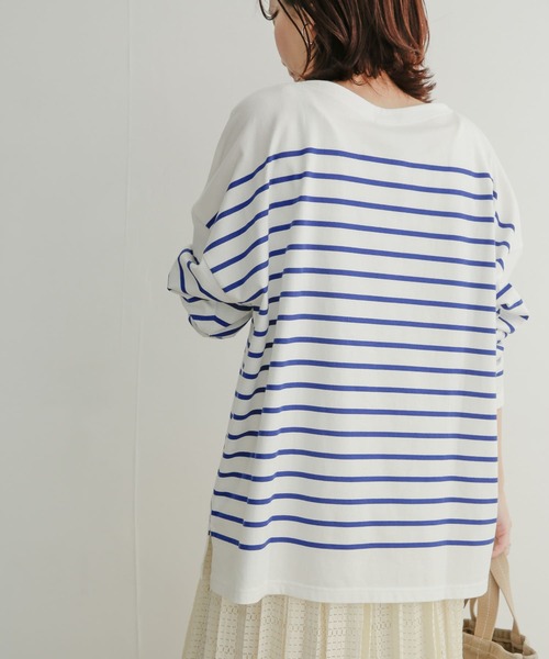 URBAN RESEARCH DOORS（アーバンリサーチドアーズ）の「パネルボーダーボートネックカットソー（Tシャツ/カットソー・レディース・ネイビー/ピンク/グリーン/ロイヤルブルー・1）」の17枚目の写真