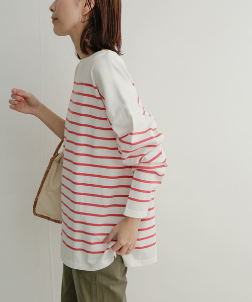 URBAN RESEARCH DOORS（アーバンリサーチドアーズ）の「パネルボーダーボートネックカットソー（Tシャツ/カットソー・レディース・ネイビー/ピンク/グリーン/ロイヤルブルー・1）」の8枚目の写真