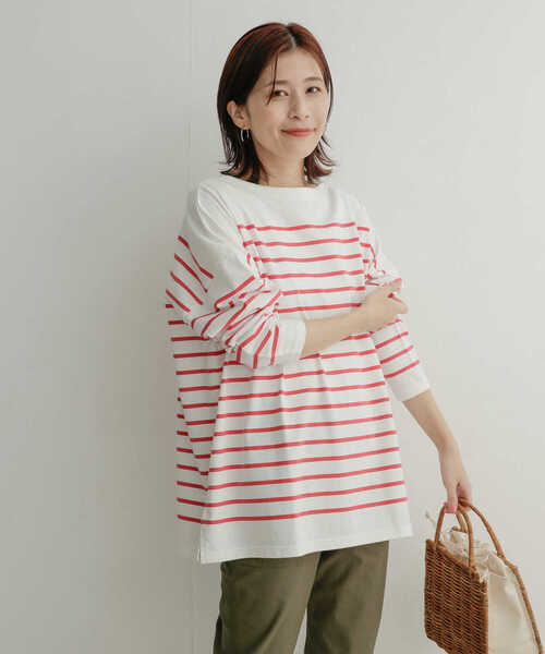 URBAN RESEARCH DOORS（アーバンリサーチドアーズ）の「パネルボーダーボートネックカットソー（Tシャツ/カットソー・レディース・ネイビー/ピンク/グリーン/ロイヤルブルー・1）」の6枚目の写真