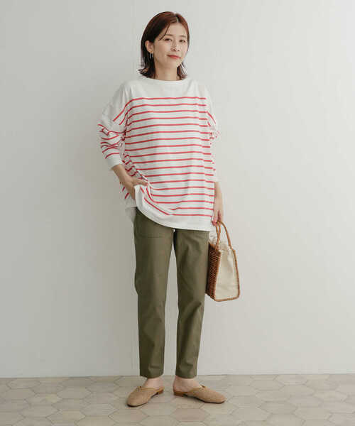 URBAN RESEARCH DOORS（アーバンリサーチドアーズ）の「パネルボーダーボートネックカットソー（Tシャツ/カットソー・レディース・ネイビー/ピンク/グリーン/ロイヤルブルー・1）」の5枚目の写真