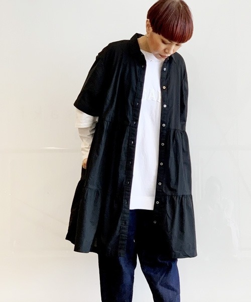 GAP（ギャップ）の「ティアード ミニ シャツワンピース
