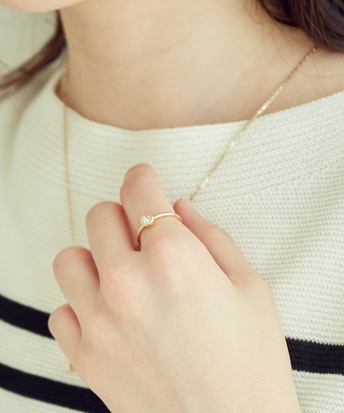 VIS（ビス）の「ガラスビジューリング（リング・レディース・ゴールド系その他/ゴールド・FREE）」の2枚目の写真