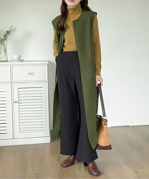 emi+（エミプラス）の「サイドスリットロングベスト ジレ（ベスト