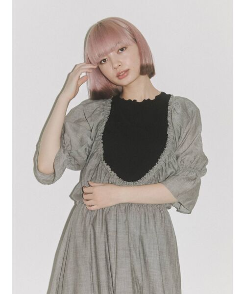 merry jenny（メリージェニー）の「メロウメロウノースリーブtops（Tシャツ/カットソー・レディース・ブラック/オフホワイト・FREE）」の8枚目の写真