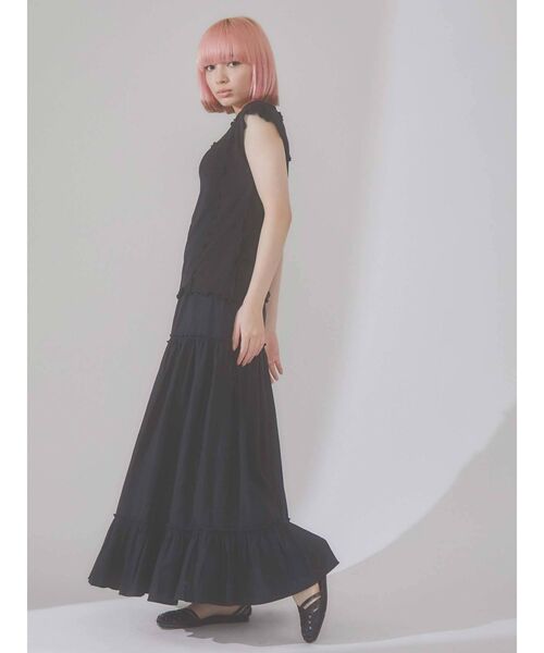 merry jenny（メリージェニー）の「メロウメロウノースリーブtops（Tシャツ/カットソー・レディース・ブラック/オフホワイト・FREE）」の12枚目の写真