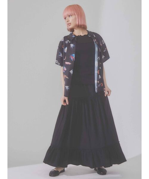 merry jenny（メリージェニー）の「メロウメロウノースリーブtops（Tシャツ/カットソー・レディース・ブラック/オフホワイト・FREE）」の7枚目の写真