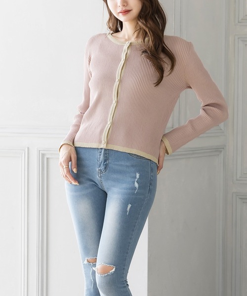 Julia Boutique(ジュリアブティック)の「2点セット・配色パイピングニットアンサンブル/22056(アンサンブル・レディース・ホワイト/ブラック/ピンク/アイボリー・ONE)」の13枚目の写真