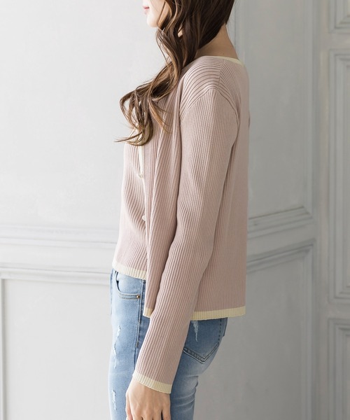 Julia Boutique(ジュリアブティック)の「2点セット・配色パイピングニットアンサンブル/22056(アンサンブル・レディース・ホワイト/ブラック/ピンク/アイボリー・ONE)」の15枚目の写真