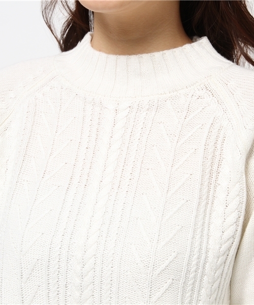 OUTLET（アウトレット）の「【CIAOPANIC TYPY】ケーブルハイネックニットプルオーバー（ニット/セーター・レディース・グレー/ネイビー/ホワイト・FREE）」の7枚目の写真
