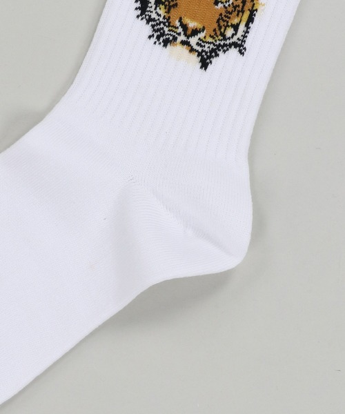 SPINNS（スピンズ）の「タイガーリブソックス（ソックス/靴下・レディース・ホワイト/ブラック・ONESIZE）」の5枚目の写真