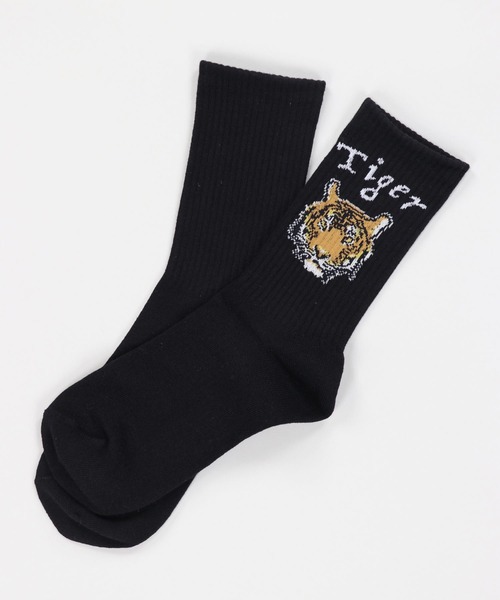 SPINNS（スピンズ）の「タイガーリブソックス（ソックス/靴下・レディース・ホワイト/ブラック・ONESIZE）」の10枚目の写真