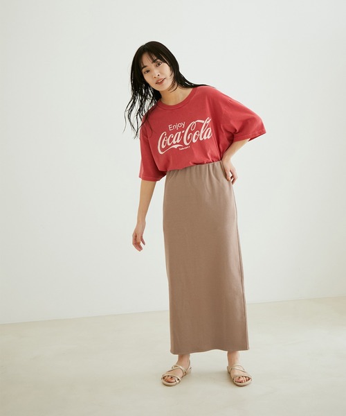 【サステナブル】【洗える】[ご好評につき新色追加！]オーガニックコットンロングタイトスカート