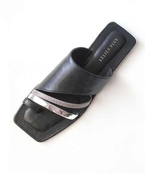 AmiAmi（アミアミ）の「スクエアトゥトリプルラインサンダル（サンダル・レディース・ブラック/ブラウン/イエロー/アイボリー・LL/S/M/L）」の20枚目の写真