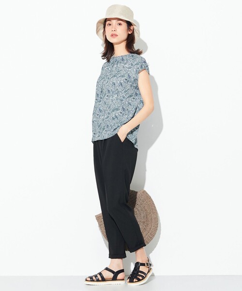 ANY(エニィ)の「【洗える】プリントフロントタック ブラウス(シャツ/ブラウス・レディース・ピンク系5/ブルー系5/ブラック系5/ライトグリーン系5・4)」の5枚目の写真
