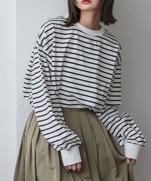 VitaFelice（ヴィータフェリーチェ）の「ボーダー長袖ベーシックロンT 春服（Tシャツ/カットソー）」