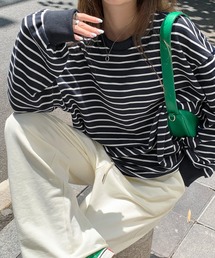 VitaFelice（ヴィータフェリーチェ）の「ボーダー長袖ベーシックロンT 春服（Tシャツ/カットソー）」