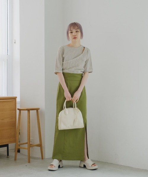 Kastane(カスタネ)の「カットアウトTee(Tシャツ/カットソー・レディース・ブラック/ピンク/グリーン/オフホワイト・FREE)」の17枚目の写真