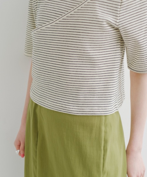 Kastane(カスタネ)の「カットアウトTee(Tシャツ/カットソー・レディース・ブラック/ピンク/グリーン/オフホワイト・FREE)」の9枚目の写真