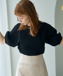 hinari | パフスリーブシャーリングブラウス(Tシャツ/カットソー)